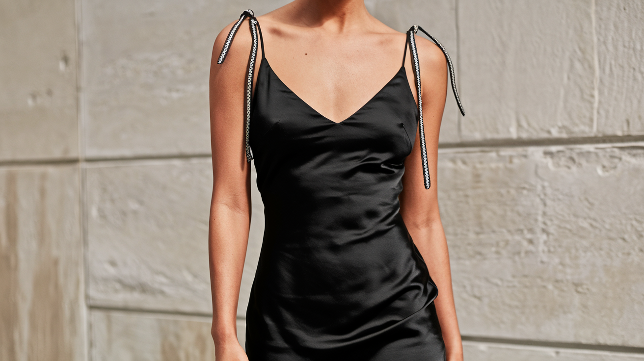 j. crew marco slip dress satin elegant adjustable straps black