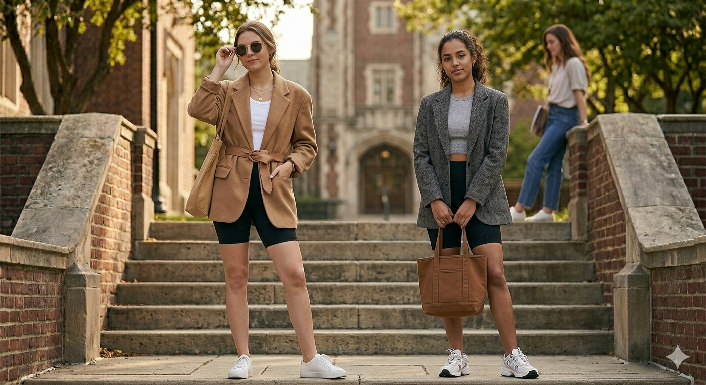 Oversized Blazers With Bike Shorts: The Power Combo You Need in Your Wardrobe Right Now