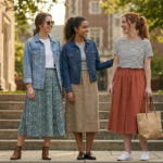 Midi Skirts with Casual Tops